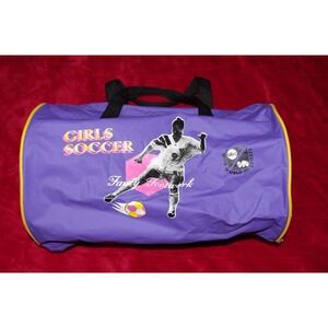 RARE Vtg 90s Girls Soccer Duffel Bag ABC Wide World Sports Purple‎ Pink Graphic